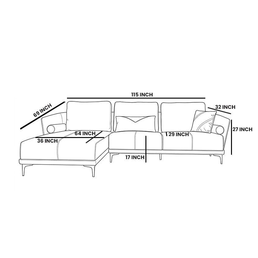 Sofa Pine L Shape LHS Toasted Almond at ZHomes Most Famous Furniture Store In Pakistan