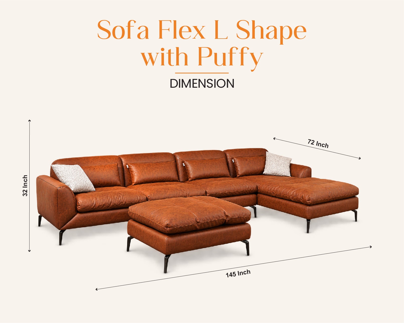 SOFA FLEX L SHAPE RHS WITH PUFFY
