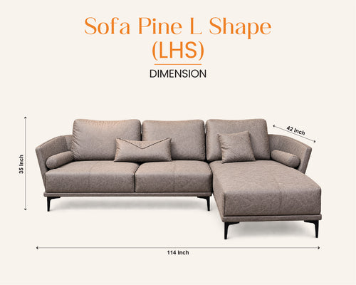 SOFA PINE L SHAPE LHS TOASTED ALMOND