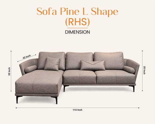 SOFA PINE L SHAPE RHS TOASTED ALMOND